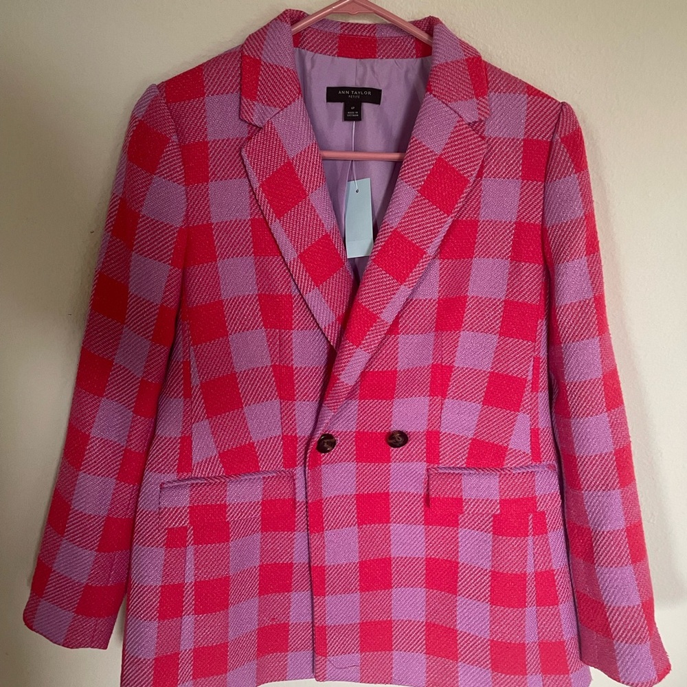 Ann Taylor Plaid Blazer